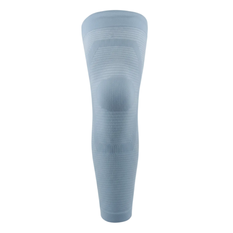 Light blue knee-high sock on a white background