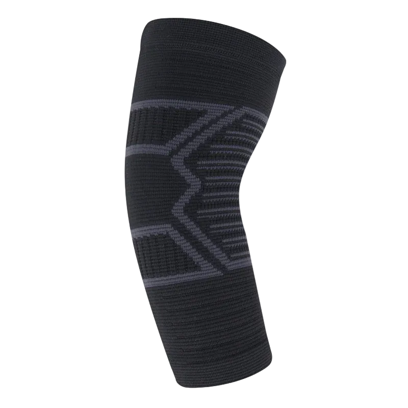 Black and gray knee brace on a white background