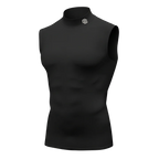 Black sleeveless compression shirt on a white background