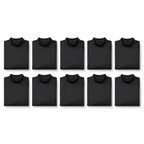 Black mock neck compression shirt 10-pack folded in grid layout