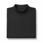 Folded black mock neck compression shirt for team athletic apparel