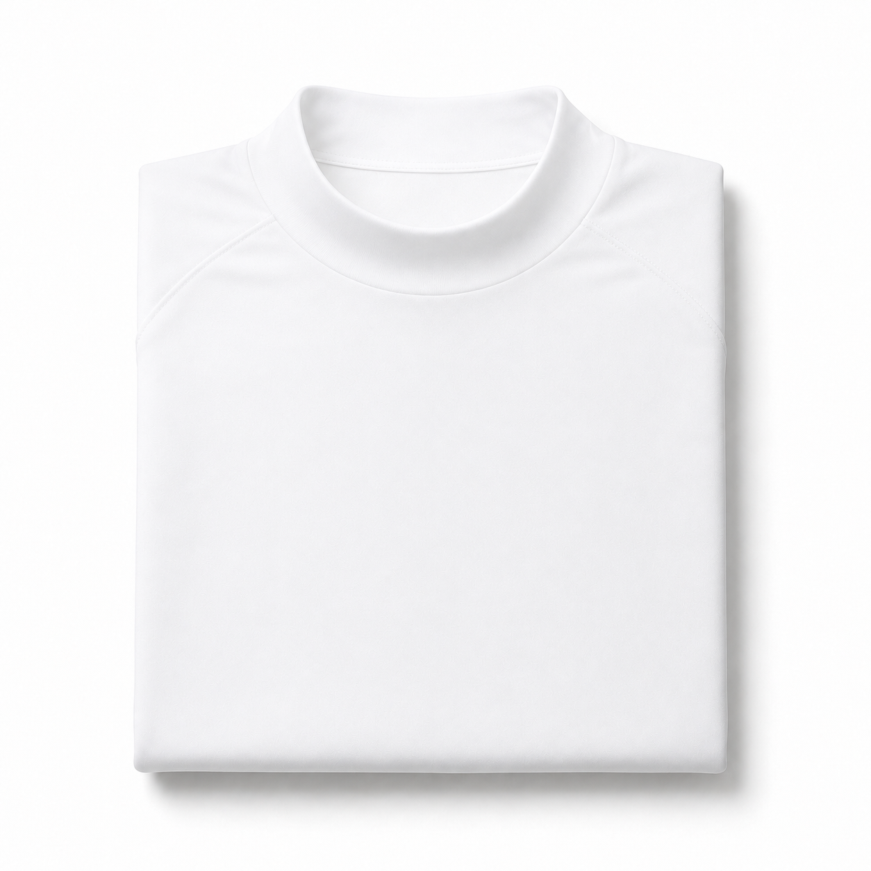 White turtleneck sweater on a light gray background