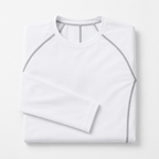 Folded white team compression shirt for custom athletic apparel orders