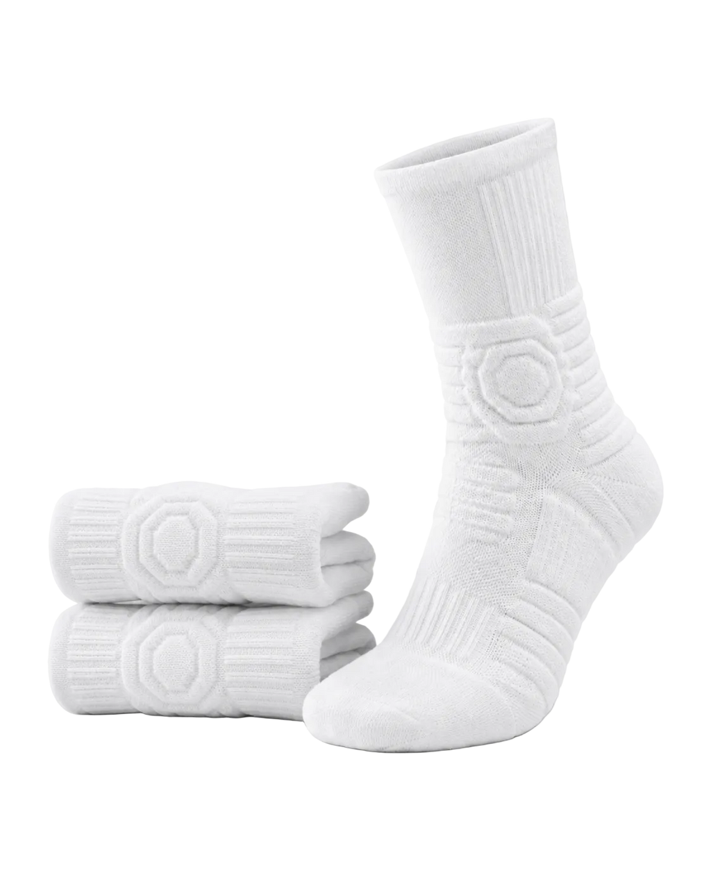 GameDay Skin white cushioned athletic socks 3-pack with ribbed crew design