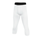 White leggings with black waistband on a white background