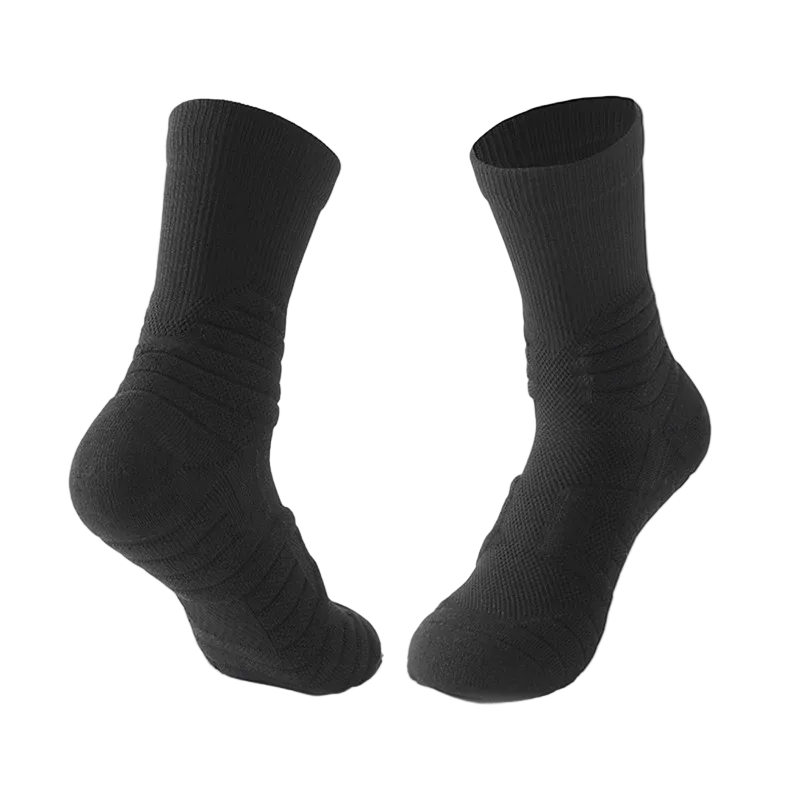 Pair of black socks on a white background