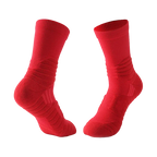 Pair of red socks on a black background