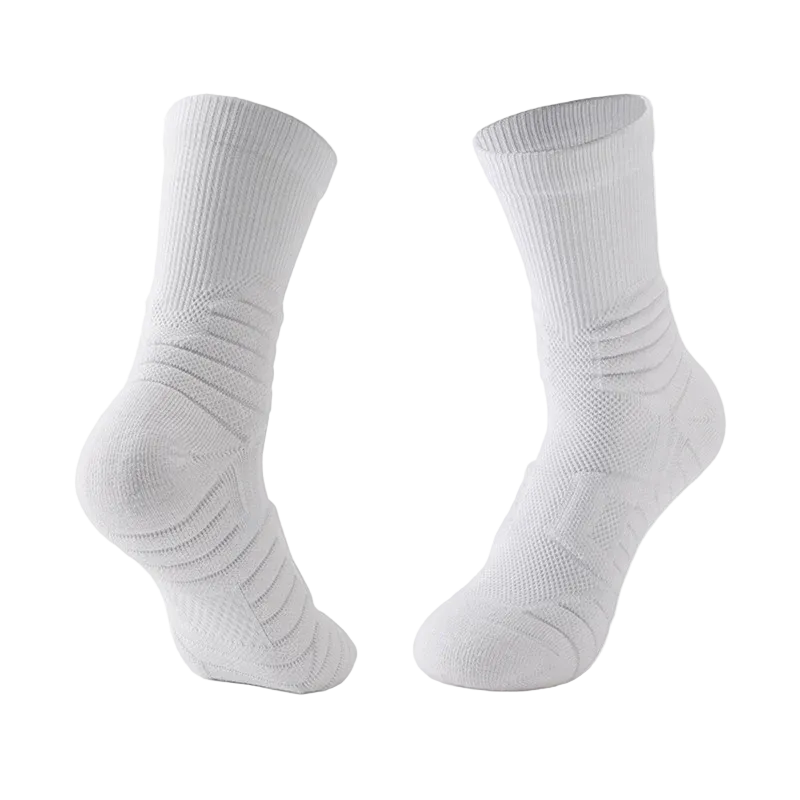 Pair of white socks on a transparent background