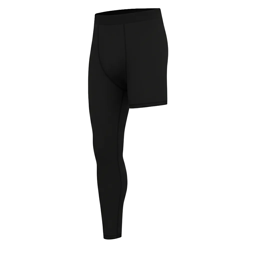 Black leggings on a light gray background