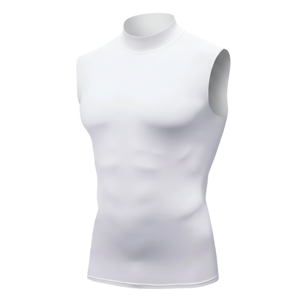 White sleeveless top on a white background