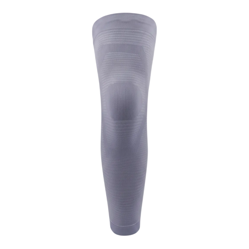 Gray knee-high sock on a white background