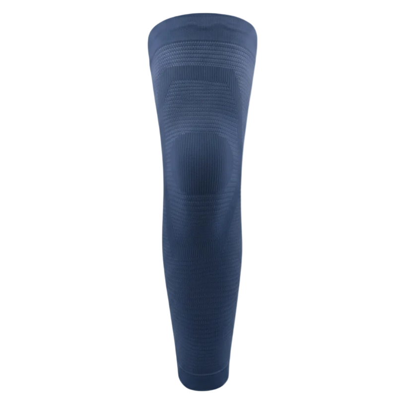 Blue knee brace on a white background