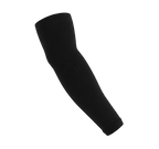 Black nylon sports arm sleeve on a light gray background