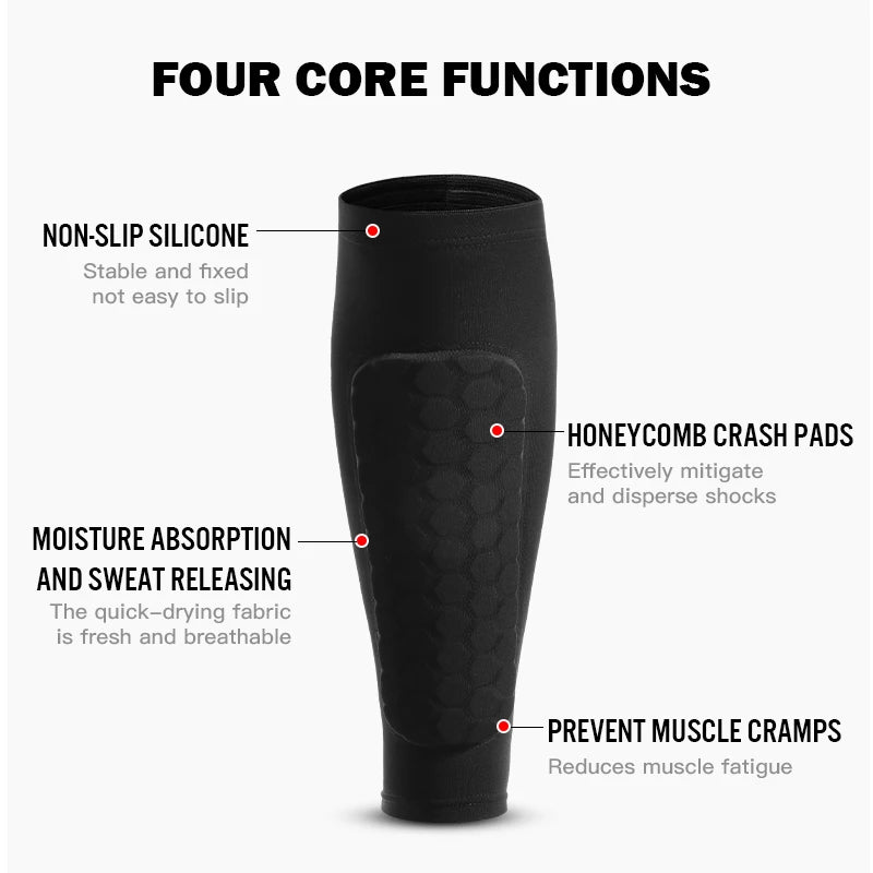 Padded Compression Shin Guard Socks Sleeves with Foam