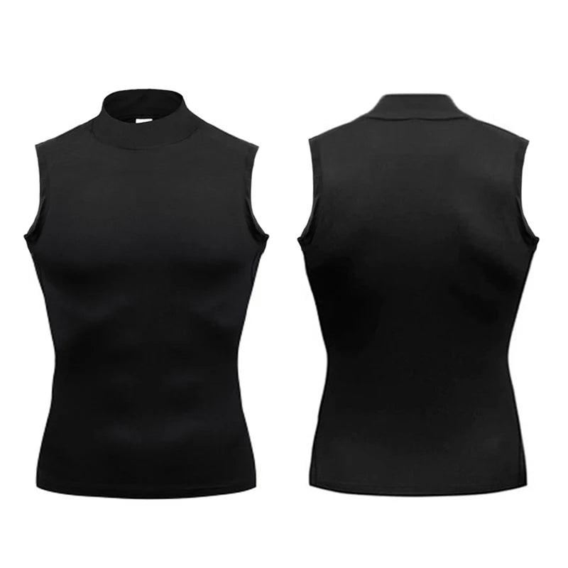 Sleeveless Turtleneck Compression Shirt