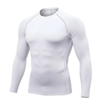 White long-sleeve compression shirt on a white background