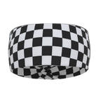 Black and white checkered headband on a white background