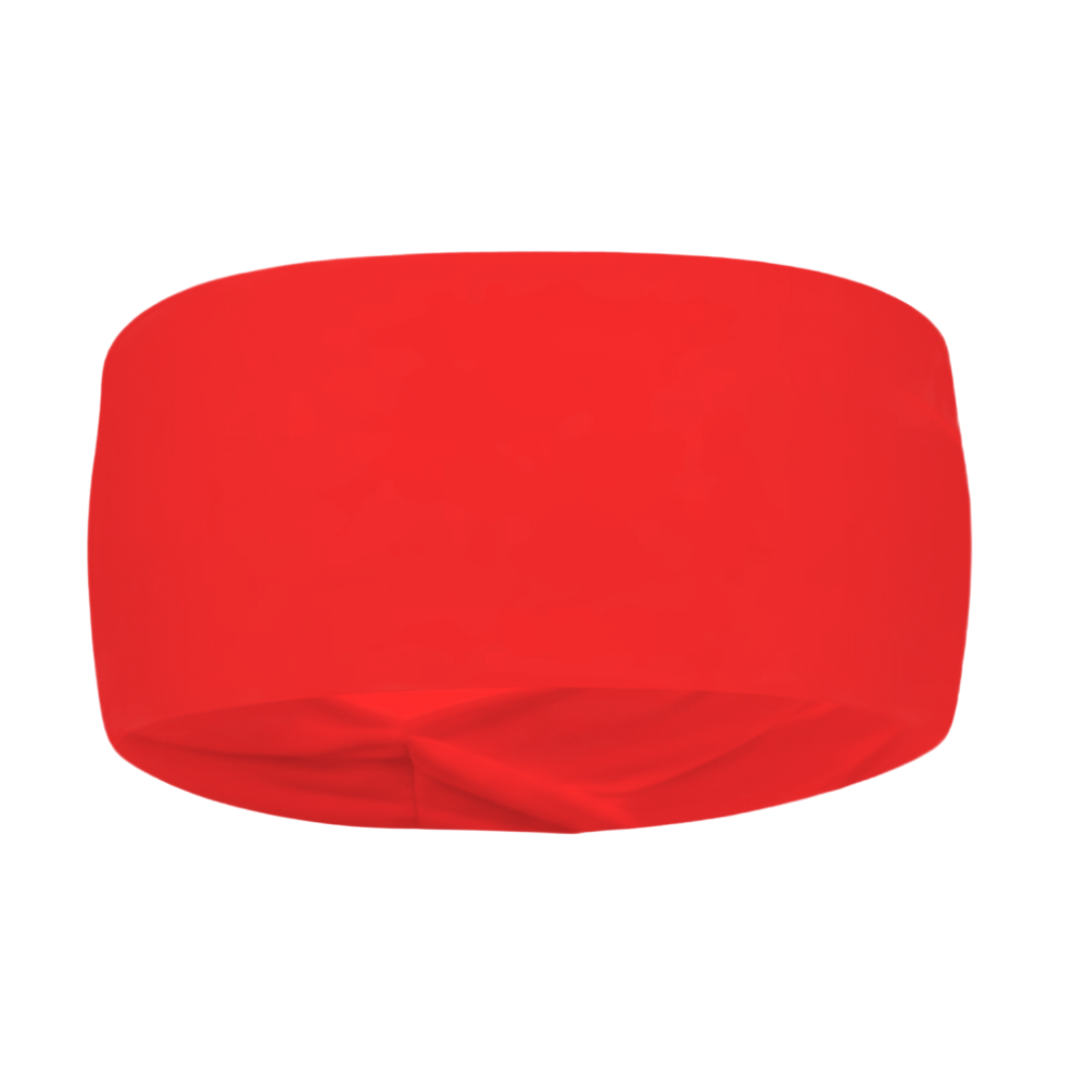 Red bandeau top on a white background
